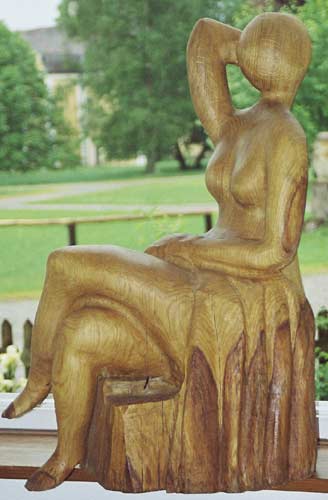 sitzende Frau